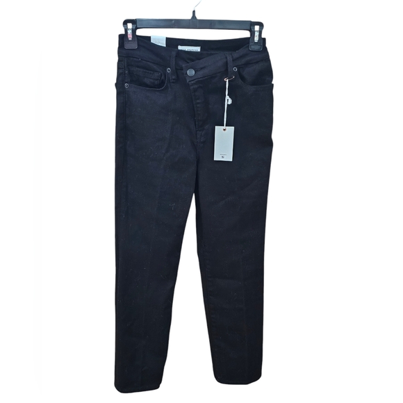 GOOD AMERICAN Good Classic asymmetric high-rise slim-leg jeans size 4/27 NWT - Picture 4 of 10